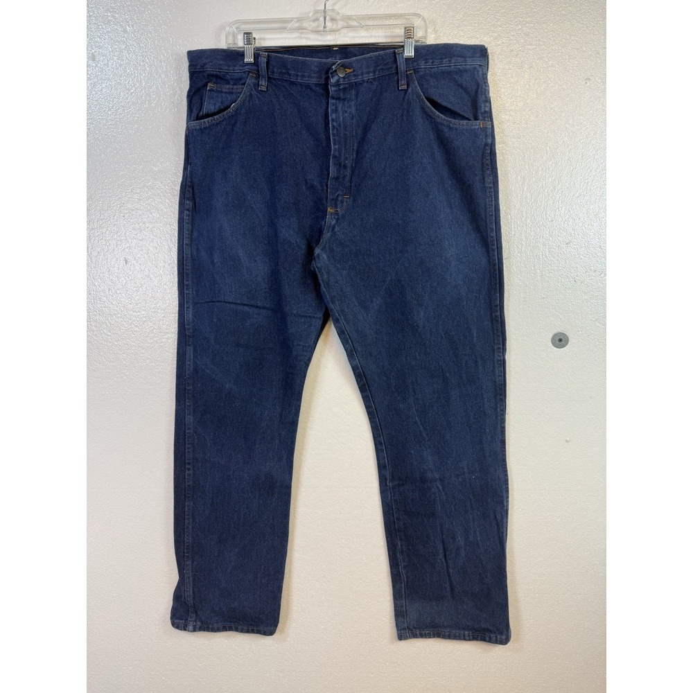 Rustler Regular Fit Straight Leg Denim Jeans Men's 42x30 Blue Pants Cowboy